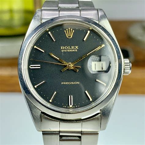 rolex oysterdate precision in oro con quadrante nero|oysterdate 6694.